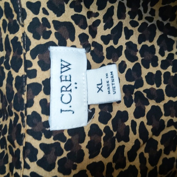 J.Crew Leopard Print 100% Cotton Button Down Blouse - Women's XL - Picture 4 of 6